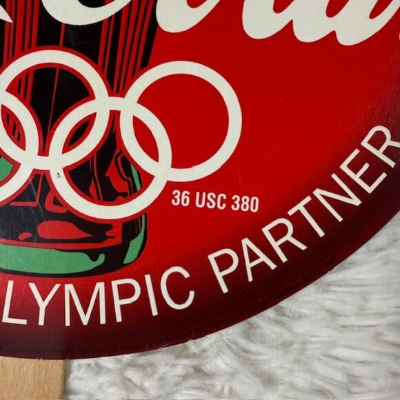 Vintage Double-Sided Coca-Cola x BLAZE 1996 Atlanta Paralympic Games Fan - Picture 8 of 10
